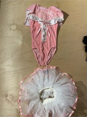 Fina Pink Lace Leotard with White Tulle Pettiskirt MC (RX)